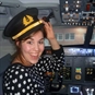 Lady in cockpit